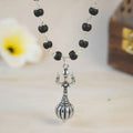 Silver Plated Trishool Gada Karungali Mala