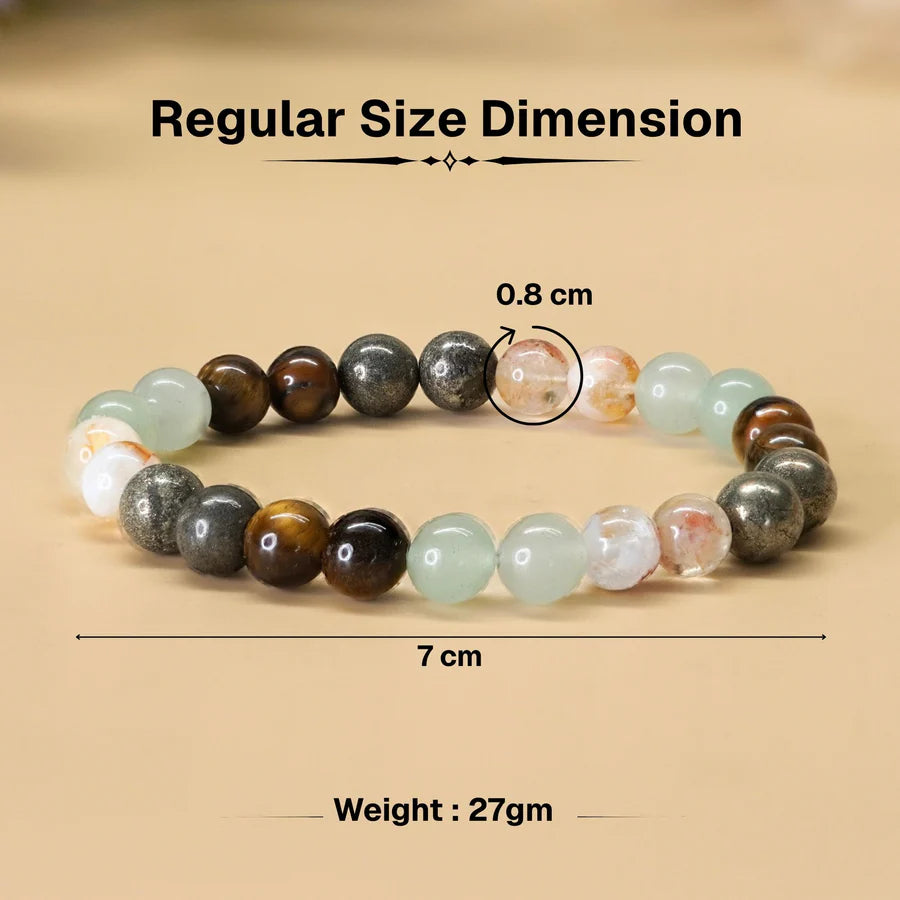 Money Magnet Fusion Band - Pyrite, Tiger Eye, Citrine & Aventurine Beads