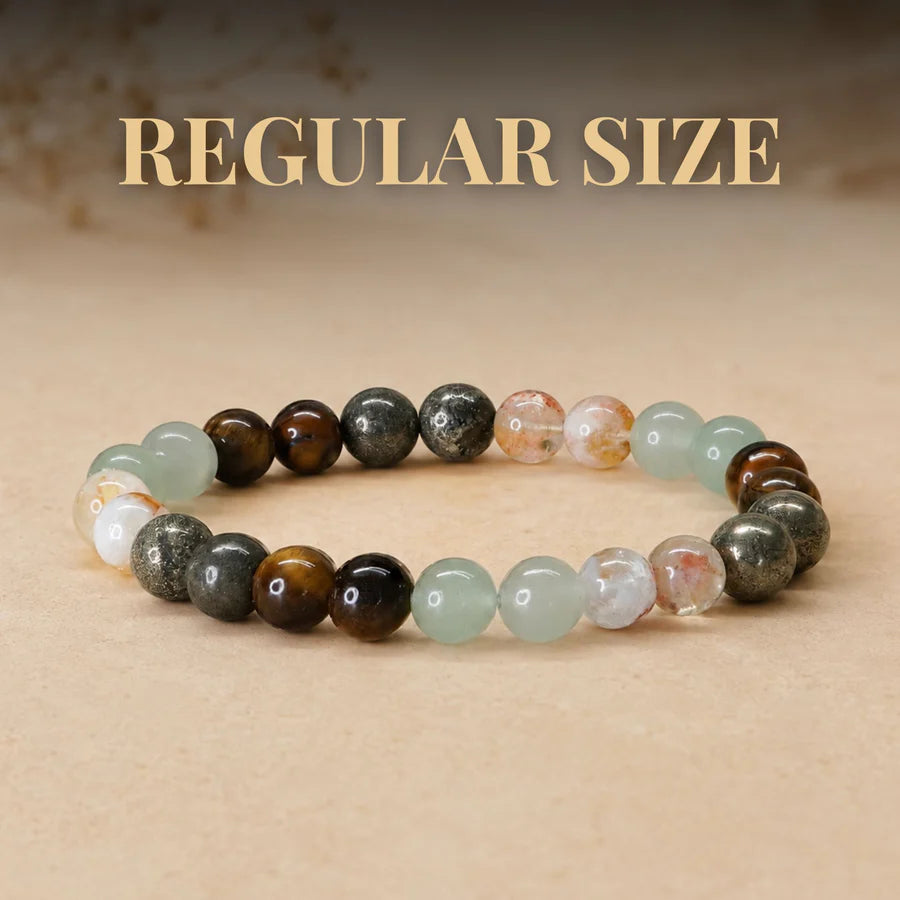 Money Magnet Fusion Band - Pyrite, Tiger Eye, Citrine & Aventurine Beads