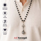Silver Plated Trishool Gada Karungali Mala